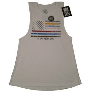 Howitzer White First Responder USA Flag Tank‎ Women M NWT 2A WethePeople Freedom